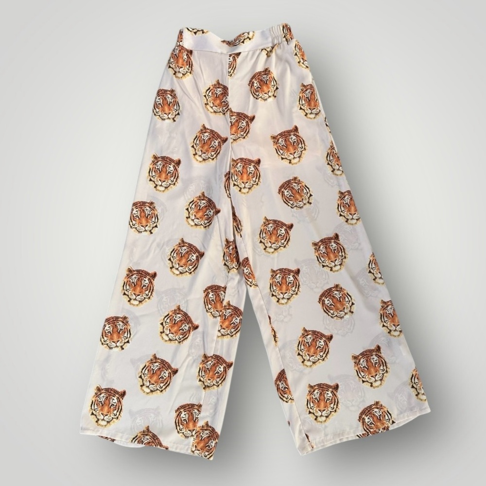 Adrienne White Tiger Print Pants